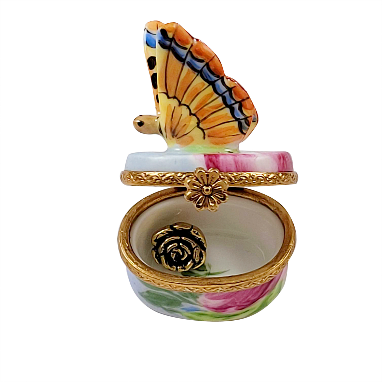 Monarch Butterfly with Removable Brass Flower – Rochard