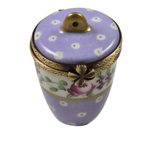 Light Purple Gold Dot Jar / Low Lid